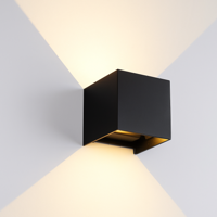 Qube PIR Bewegingssensor Wandlamp LED 6Watt ZWART 230Volt IP65 Qube PIR Bewegingssensor Wandlamp LED 6Watt ZWART 230Volt IP65