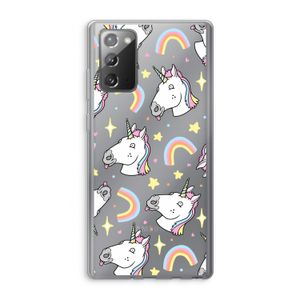 Rainbow Unicorn: Samsung Galaxy Note 20 / Note 20 5G Transparant Hoesje