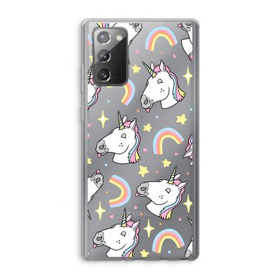 Rainbow Unicorn: Samsung Galaxy Note 20 / Note 20 5G Transparant Hoesje