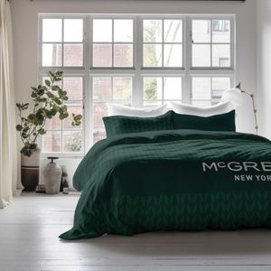 Dekbedovertrek McGregor - Eenpersoons (140x200 cm) - Groen Microvezel - Dessin: Tekst, Patroon - McGregor - Dekbed-Discounter.nl