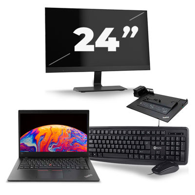 Lenovo ThinkPad L480 - Intel Core i5-8e Generatie - 14 inch - 16GB RAM - 256GB SSD - Windows 11 + 1x 24 inch Monitor