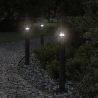 VidaXL Vloerlamp voor buiten 3 st 60 cm roestvrij staal zwart VidaXL Vloerlamp voor buiten 3 st 60 cm roestvrij staal zwart