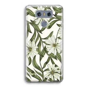 Wit bloemenpatroon: LG G6 Transparant Hoesje