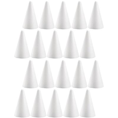 Piepschuim kegels - 20x st - wit - H12 cm - styropor vormen - Hobby/diy - knutselmateriaal