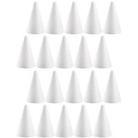 Piepschuim kegels - 20x st - wit - H12 cm - styropor vormen - Hobby/diy - knutselmateriaal