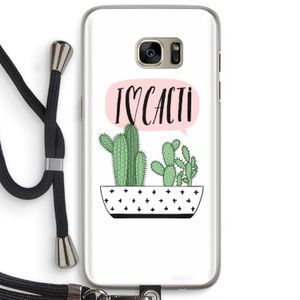 I love cacti: Samsung Galaxy S7 Edge Transparant Hoesje met koord