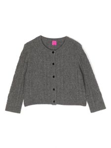 Cashmere in Love Kids cardigan Alaska en maille torsadée - Gris