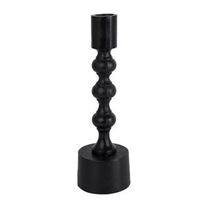 Kandelaar met bollen - zwart - 20 cm