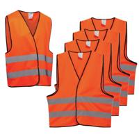 Veiligheidshesje - 10x - met Reflectie - Veiligheidsvest - Reflectievest - Veiligheidshesje - Oranje