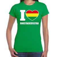 Carnaval I love Rogstaekersstad t-shirt groen voor dames - thumbnail