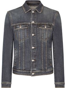 Dolce & Gabbana veste en jean à logo appliqué - Bleu