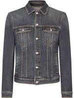 Dolce & Gabbana veste en jean à logo appliqué - Bleu