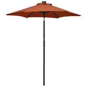 Parasol met LED-verlichting 200x211 cm aluminium terracottakleurig