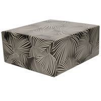 1x Rollen folie inpakpapier/cadeaupapier metallic zwart/zilver met bladeren 70 x 200 cm - thumbnail