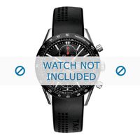 Horlogeband Tag Heuer FT6014 Rubber Zwart 20mm