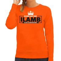 Koningsdag sweater voor dames - ik lust alleen maar bier - oranje - oranje feestkleding - thumbnail