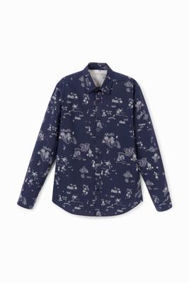 Shirt met Hawaïaanse bolimania-print - BLUE - L