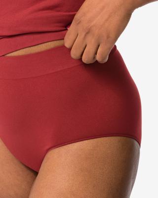 HEMA Dames tailleslip naadloos micro donkerrood (donkerrood)