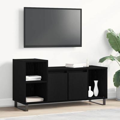 TV-kast Zwart eiken 100 x 35 x 55 cm Bewerkt hout