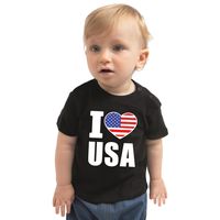 I love USA t-shirt Amerika zwart voor babys - thumbnail