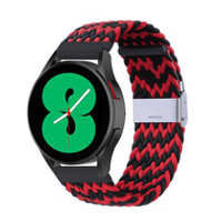 Braided nylon bandje - Rood / zwart - Huawei Watch GT 2 / GT 3 / GT 4 - 46mm