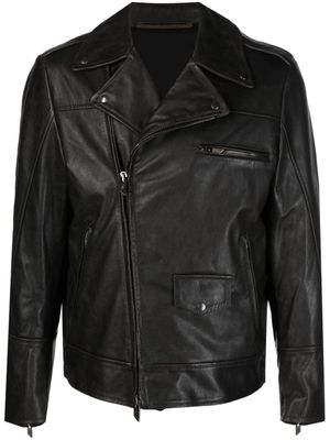 Salvatore Santoro veste de moto en cuir - Noir