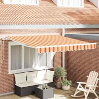 VidaXL Inklapbaar zonnescherm geel en oranje 350 x 250 cm stof