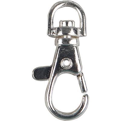 Creativ Company Karabijnsluiting, groot, h: 37 mm, b: 14 mm, d 37 mm, verzilverd, 2 stuk/ 1 doos