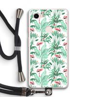Flamingo bladeren: Pixel 3 XL Transparant Hoesje met koord