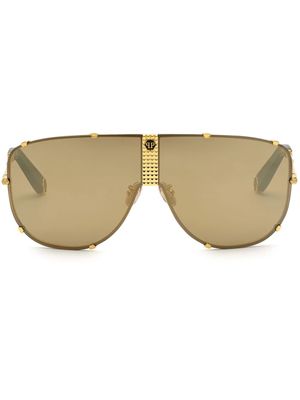 Philipp Plein Eyewear lunettes de soleil à monture oversize - Or