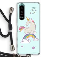 Regenboog eenhoorn: Sony Xperia 5 III Transparant Hoesje met koord