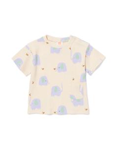 HEMA Newborn T-shirt Rib Olifanten Ecru (ecru)