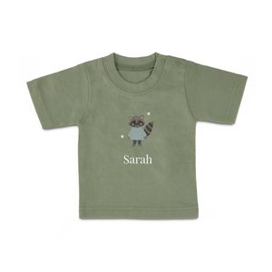 Baby shirt bedrukken - Korte mouw - Groen - 74/80