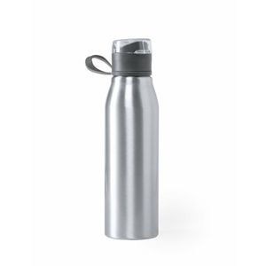 Aluminium waterfles/drinkfles kleur metallic zilver - met schroefdop - 700 ml