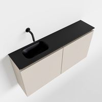Toiletmeubel Mondiaz Ture | 100 cm | Meubelkleur Linen | Eden wastafel Urban Links | Zonder kraangat Toiletmeubel Mondiaz Ture | 100 cm | Meubelkleur Linen | Eden wastafel Urban Links | Zonder kraangat