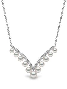 Yoko London collier en or blanc 18ct orné de perles d'Akoya et de diamants - Argent