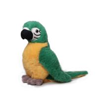 Inware Pluche papegaai - knuffeldier - geel/groen - 20 cm - vogel knuffels