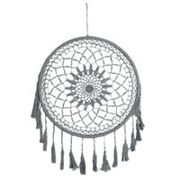 Handgemaakte Dromenvanger Mandala Grijs - 100% Katoen (47 cm)