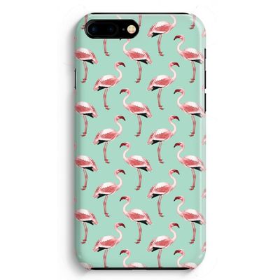 Flamingoprint groen: iPhone 8 Plus Volledig Geprint Hoesje