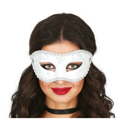 Verkleed oogmasker Venitiaans - wit - volwassenen - Carnaval/gemaskerd bal