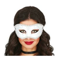 Verkleed oogmasker Venitiaans - wit - volwassenen - Carnaval/gemaskerd bal - thumbnail