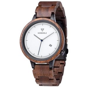 Kerbholz 4251240409900 Horloge Staal-Hout Lamprecht Walnut 42 mm