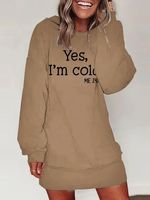 Womens Yes Im Cold Crew Neck Dress - thumbnail