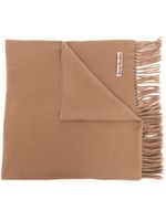 Acne Studios écharpe frangée à patch logo - Marron