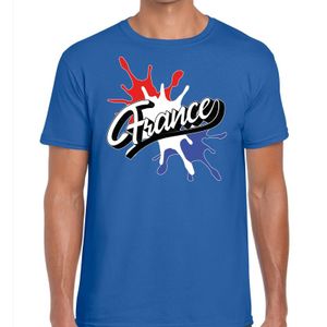 France/Frankrijk t-shirt spetter blauw voor heren