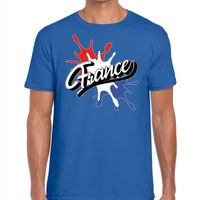 France/Frankrijk t-shirt spetter blauw voor heren