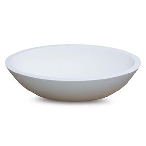 Waskom Luca Sanitair Ovaal 57x40x14cm Solid Surface 25mm Mat Wit