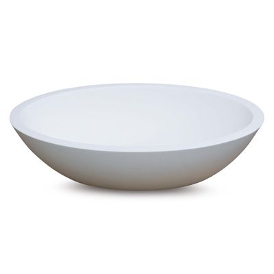 Waskom Luca Sanitair Ovaal 57x40x14cm Solid Surface 25mm Mat Wit