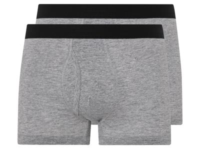 LIVERGY 2 heren boxers (S, Grijs)