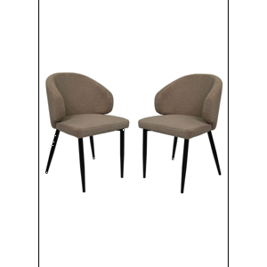 Eetkamerstoel Yuna - Taupe - Set van 2